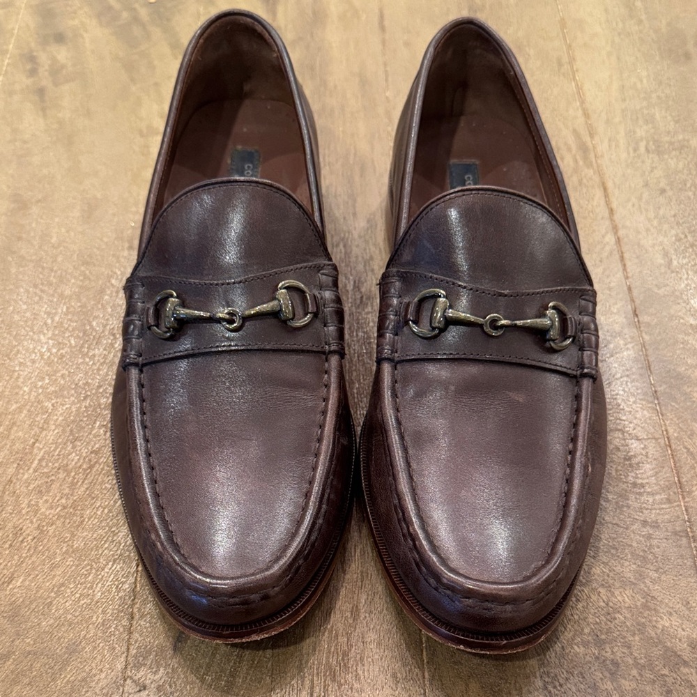 Cole Haan Dark Brown Leather Slip-On Loafers